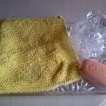 Knitted In Scotland - 100% Cotton Lemon Wash Cloth..