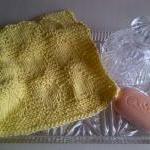 Lemon Washcloth For Baby Or Self - Handknitted In..