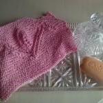 Pink Cotton Tulip Design Wash/dish Cloth - Hand..