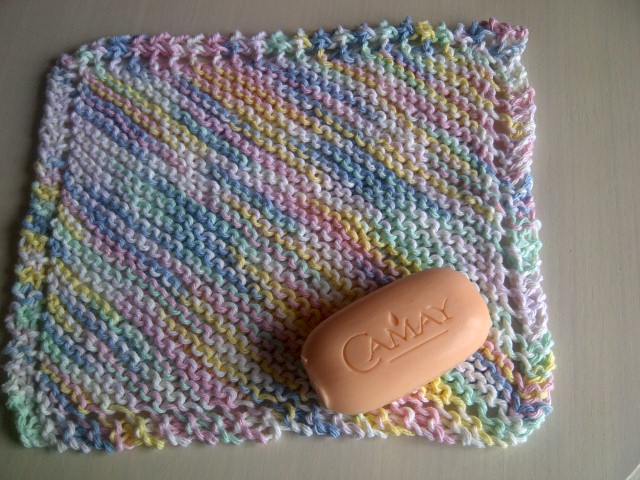 Wash Cloth Or Dish Cloth - 100% Cotton, Pastel Mult-coloured - Excellent For Exfoliating.